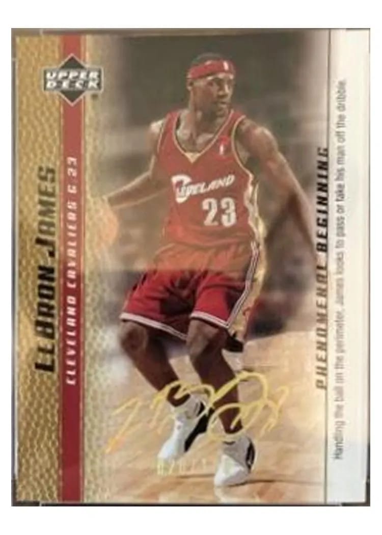 2003 Upper Deck Phenomenal Beginning LeBron James Gold Facsimile Autograph #2