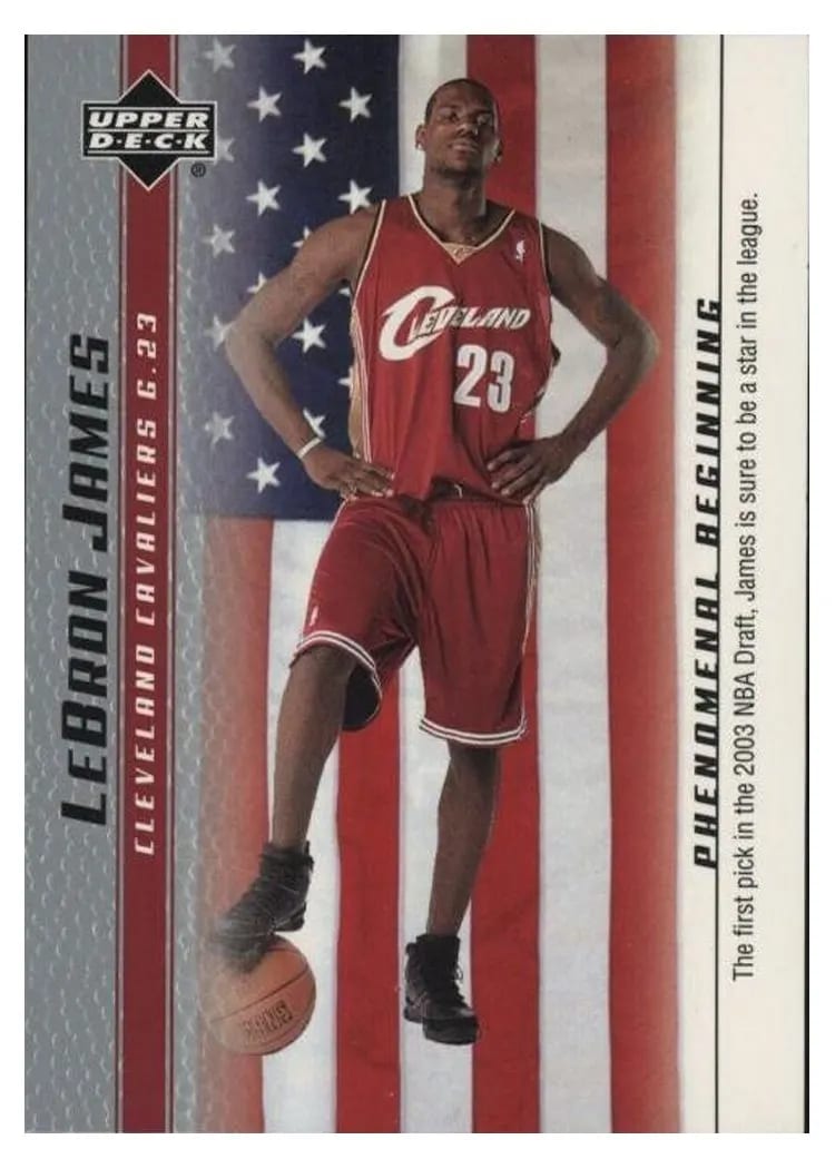 2003 Upper Deck Phenomenal Beginning LeBron James #20 card
