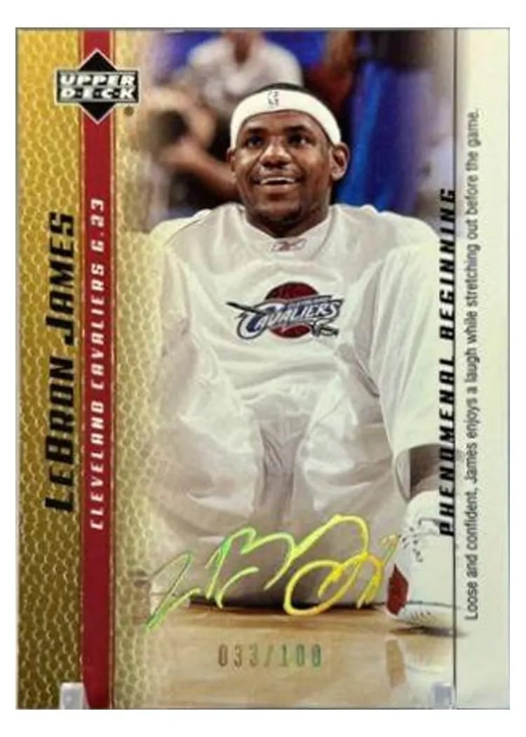2003 Upper Deck Phenomenal Beginning LeBron James Gold Facsimile Autograph #4