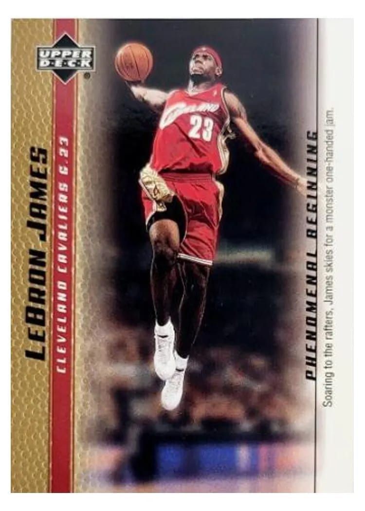 2003 Upper Deck Phenomenal Beginning LeBron James Gold #5 card