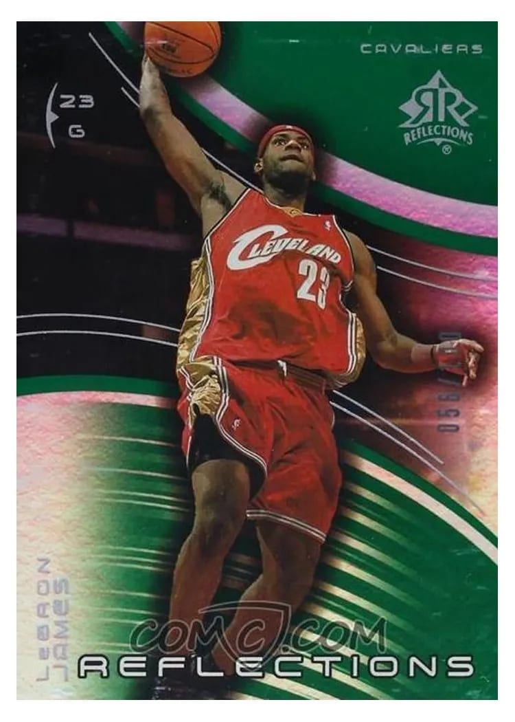 2003 Upper Deck Triple Dimensions Reflections LeBron James Reflections Emerald #10 card