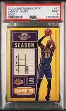 2020 Panini Contenders Optic LeBron James Gold #81 card