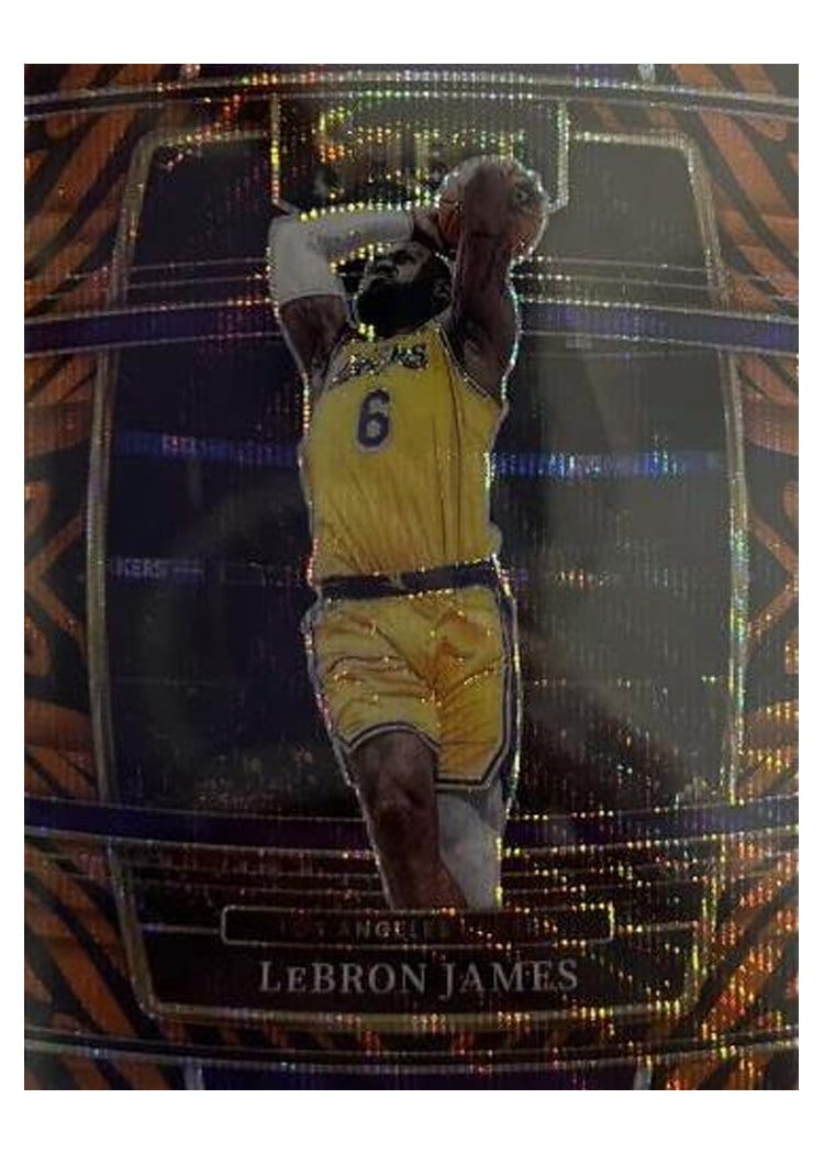 2021-22 Panini Select Base Set LeBron James Tiger Prizm #100 card