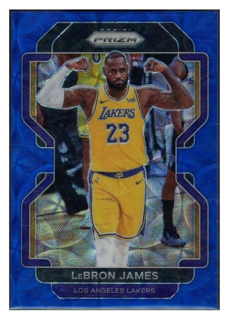 2021 Panini Prizm LeBron James Blue Choice Prizm #91 card
