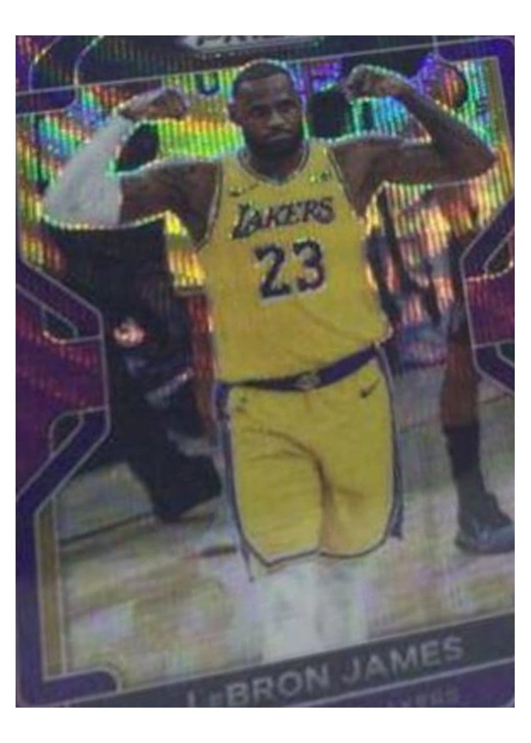 2021 Panini Prizm LeBron James Purple Hyper Prizm #91 card