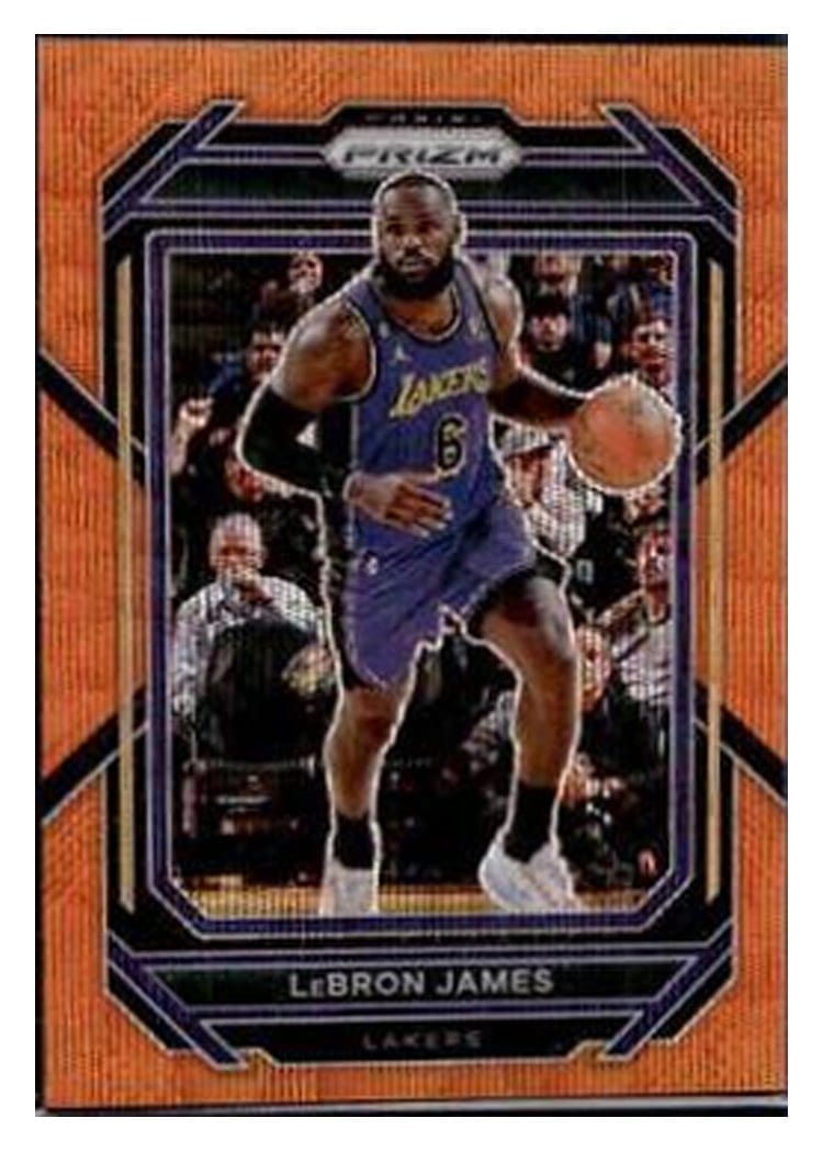 2022-23 Panini Prizm Base Set LeBron James Orange Wave Prizm #134 card