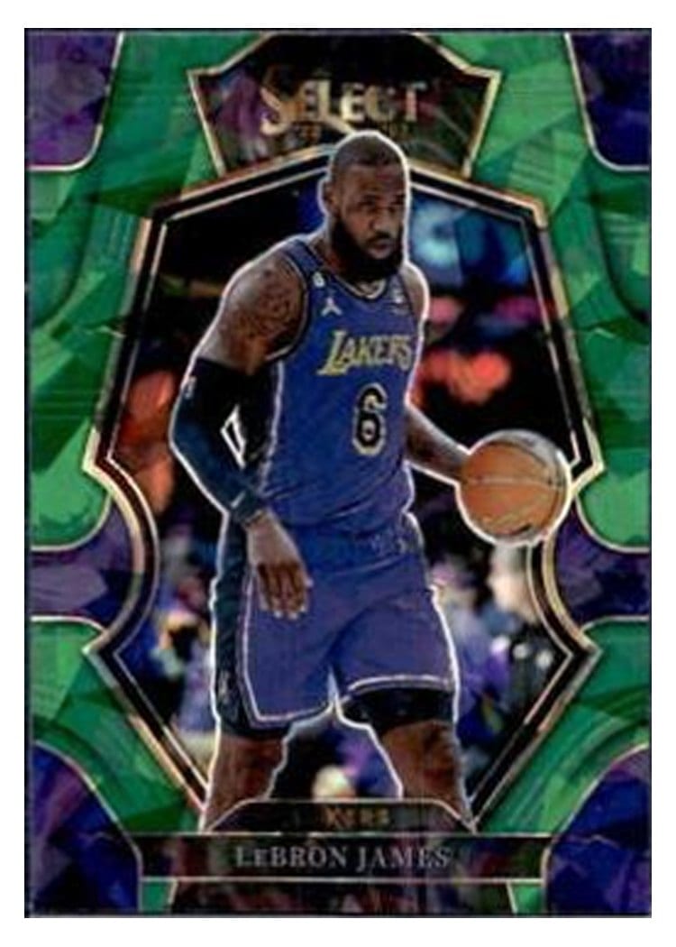 2022-23 Panini Select Base Set LeBron James Green Ice Prizm #126 card