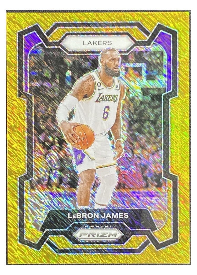 2023-24 Panini Prizm Base Set LeBron James Gold Shimmer #63