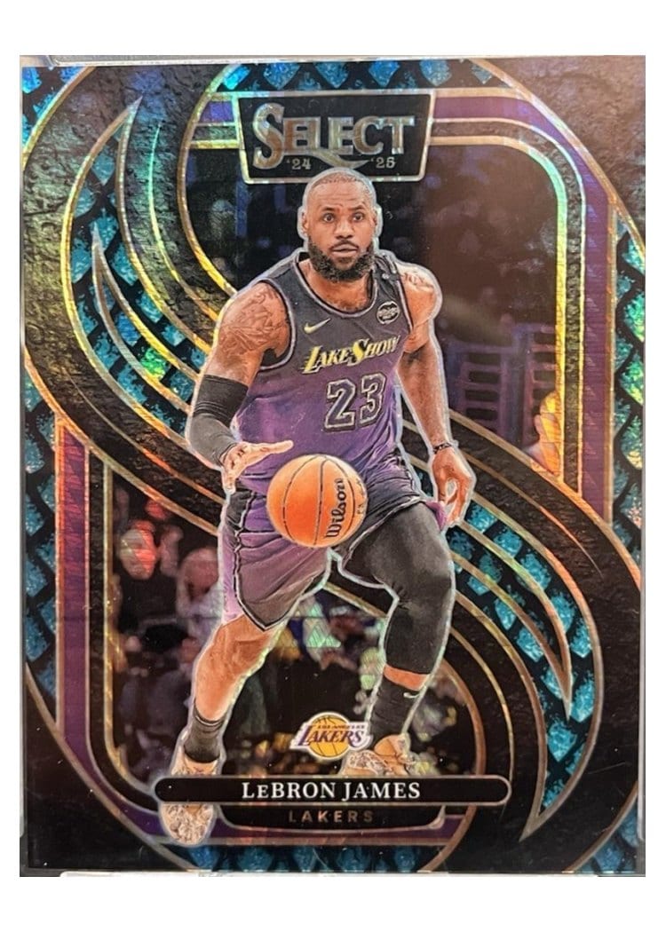 2024-25 Panini Select Base Set LeBron James Dragon Scale Prizm #111 card