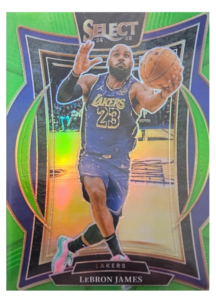 2024-25 Panini Select Base Set LeBron James Neon Green Prizm #54 card