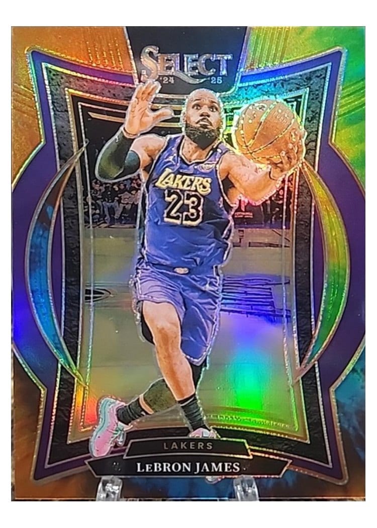 2024-25 Panini Select Base Set LeBron James Tie-Dye Prizm #54 card