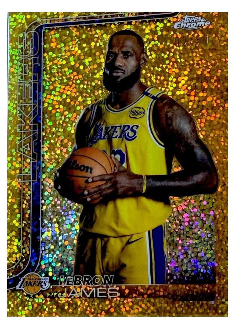 2025 Topps Chrome LeBron James Gold Image Variation #127 card