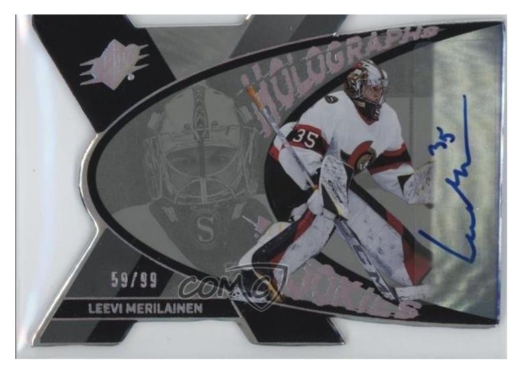 2023-24 SPx Autograph Holograph Rookies Leevi Merilainen #HGR-LM card