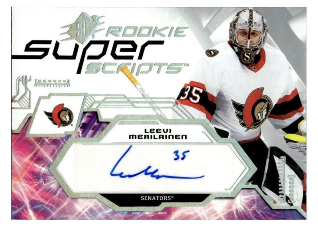 2023-24 SPx Rookie Superscripts Leevi Merilainen #SSR-LM card