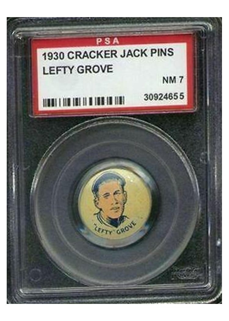 1930 Cracker Jack Pins Lefty Grove card