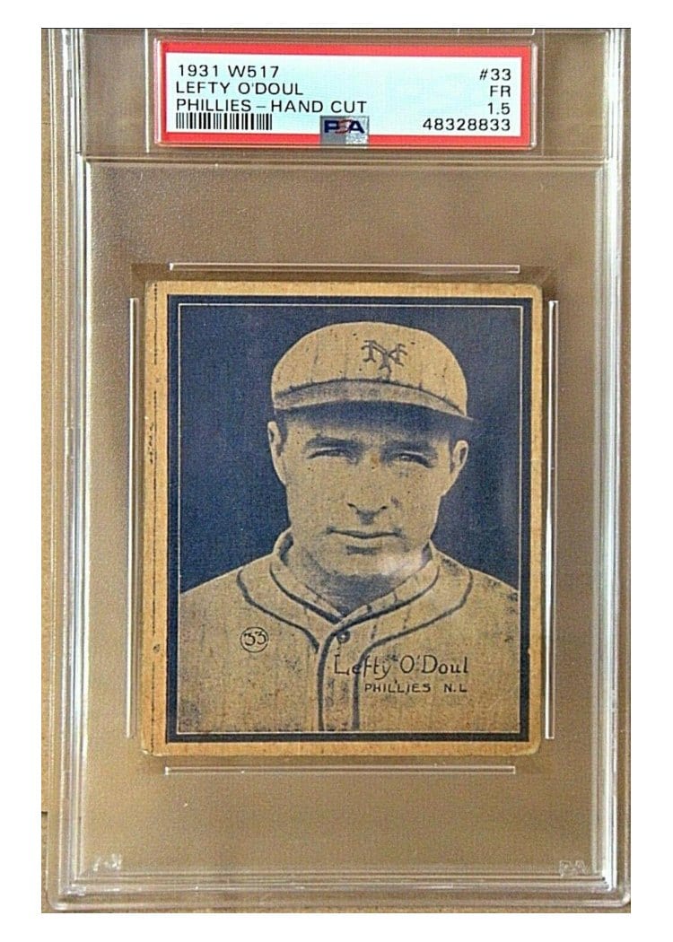 1931 W517 Lefty O'Doul Phillies Hand Cut #33 card