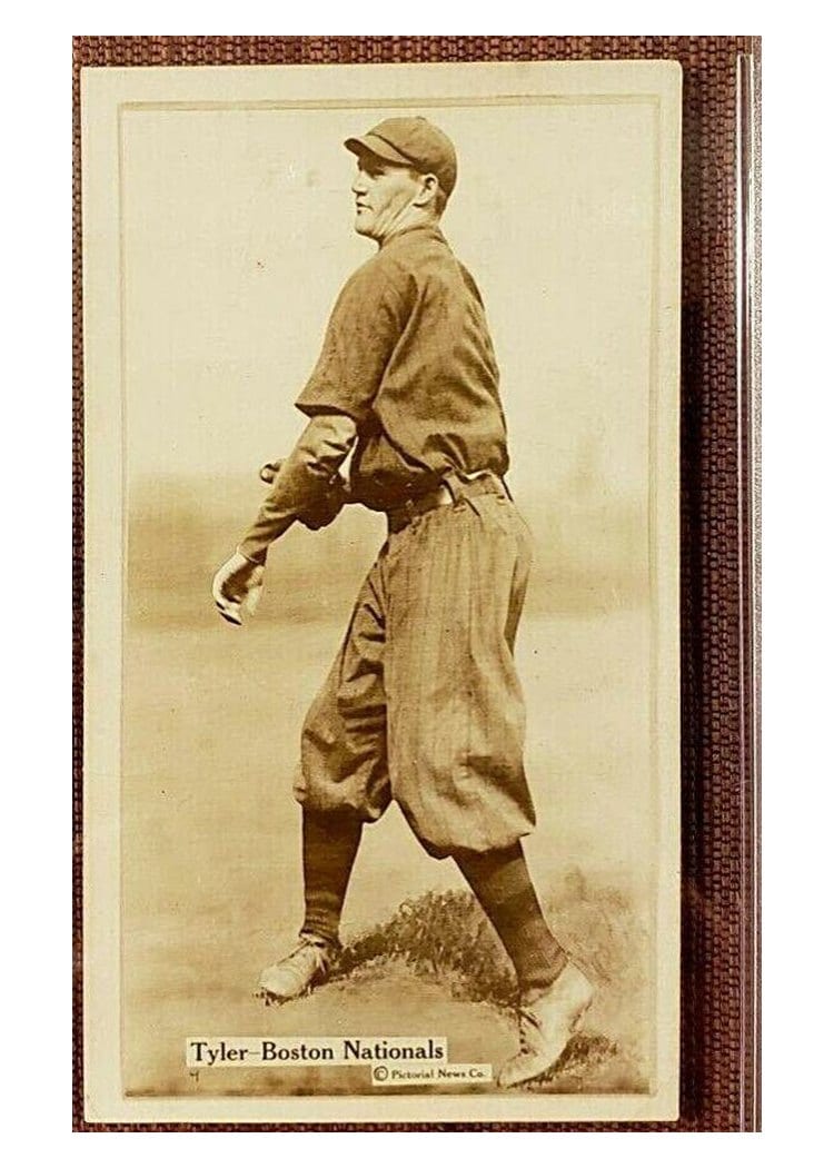 1914 T222 Fatima Lefty Tyler card