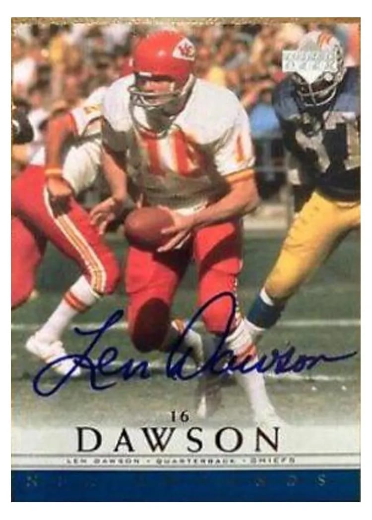 2000 Upper Deck Legends Autographs Len Dawson card