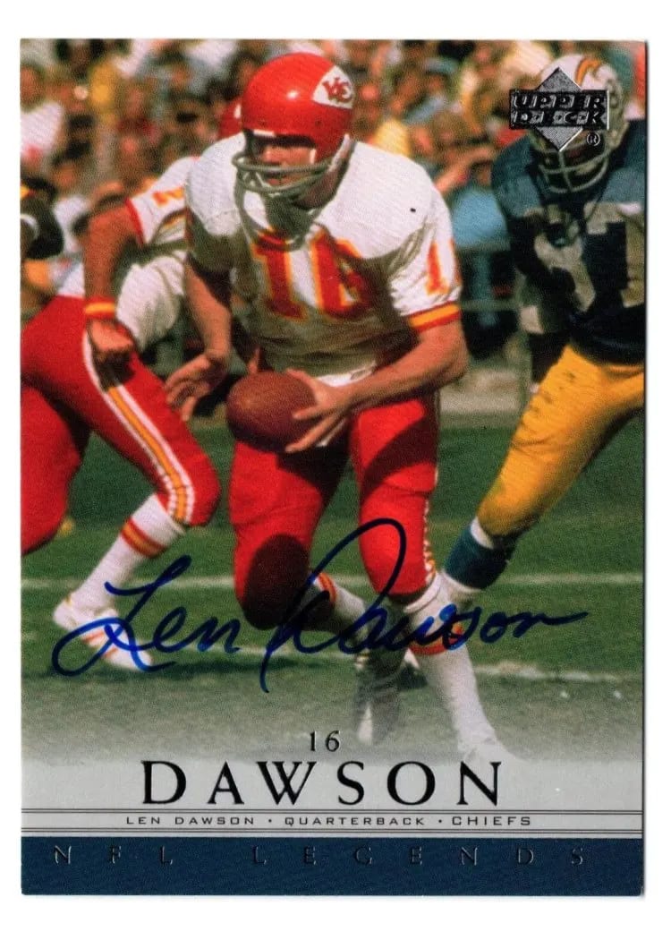 2000 Upper Deck Legends Autographs Len Dawson card