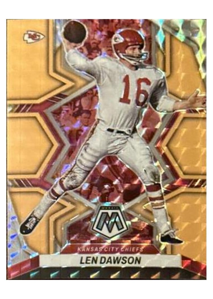 2022 Panini Mosaic Base Set Len Dawson Orange Fluorescent #237 card