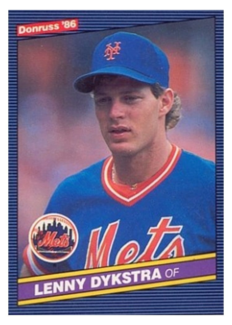 1986 Donruss Lenny Dykstra #482 card