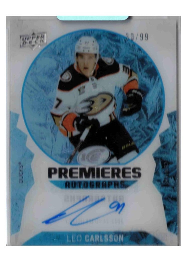2023-24 Upper Deck Ice Ice Premieres Autographs Leo Carlsson #IPA-CN card