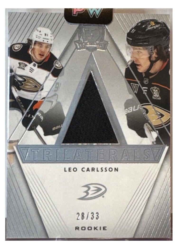 2023-24 Upper Deck The Cup Trilaterals Jersey Leo Carlsson #TL-LC card