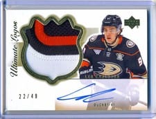 2024-25 Upper Deck Ultimate Collection Ultimate Material Signatures Leo Carlsson #USM-LC