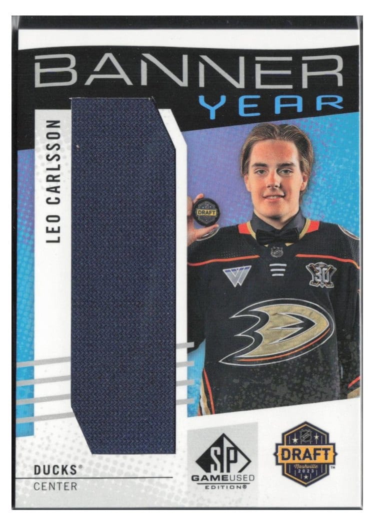 2025-26 SP Game Used NHL Draft Banner Year Relics Leo Carlsson #BYD-LC