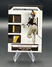 2025 Panini National Treasures Game Gear Swatches Trio Leo De Vries #25 card