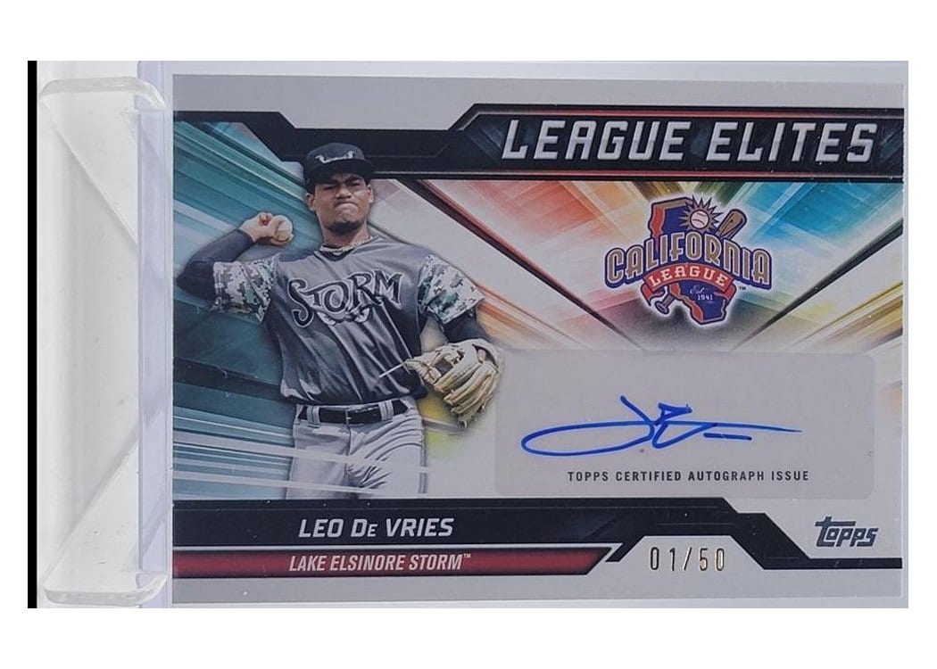 2025 Topps Pro Debut League Elites Autographs Leo De Vries #LEA-LD card