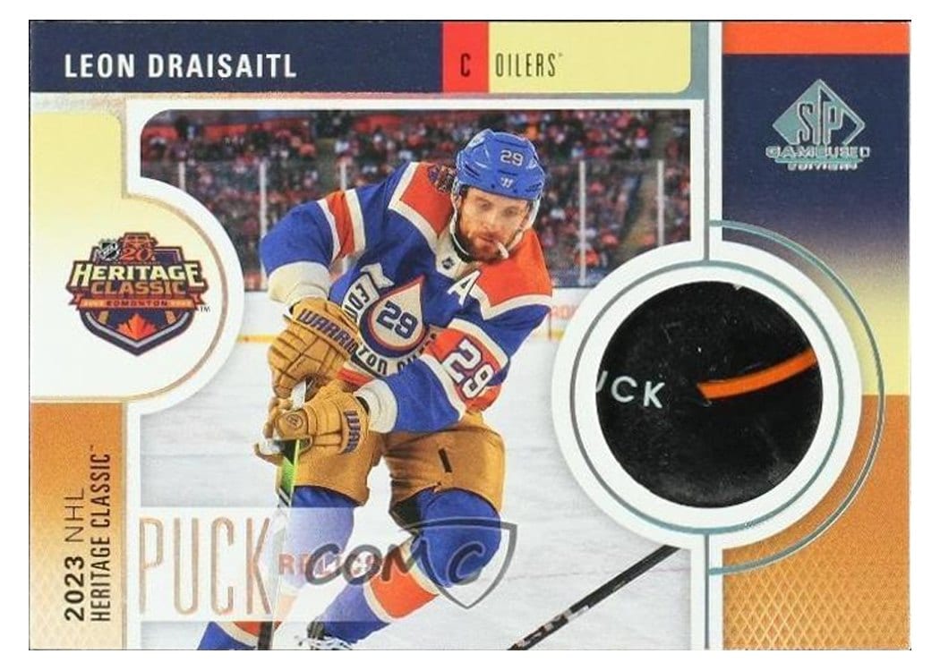 2024-25 SP Game Used 2023 Heritage Classic Puck Relics Leon Draisaitl #HCP-LD card