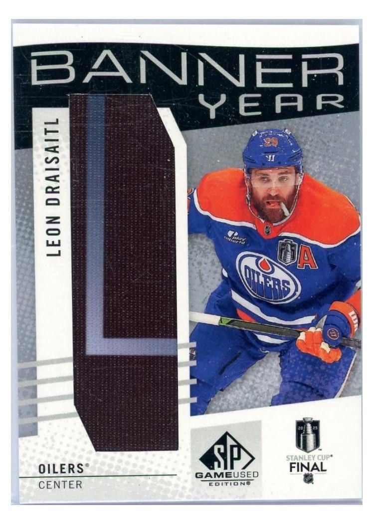 2025 SP Game Used Stanley Cup Finals Banner Year Relic Leon Draisaitl #BYSC-LD card