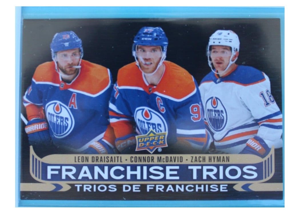 2024-25 Tim Hortons Collectors Series Franchise Trios Leon Draisaitl/Connor McDavid/Zach Hyman #FT-4 card