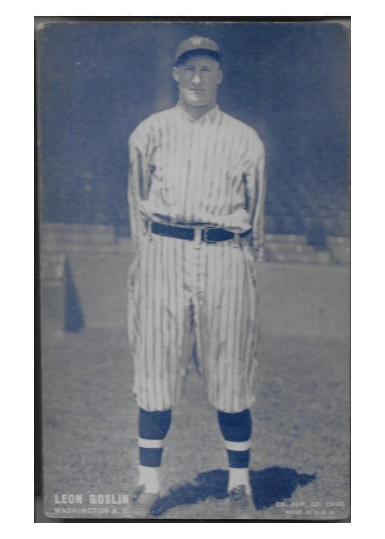 1928 Exhibits Leon Goslin card