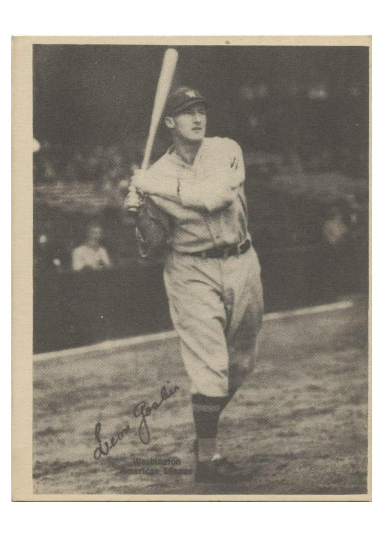 1929 R316 Kashin Publications Leon Goslin card