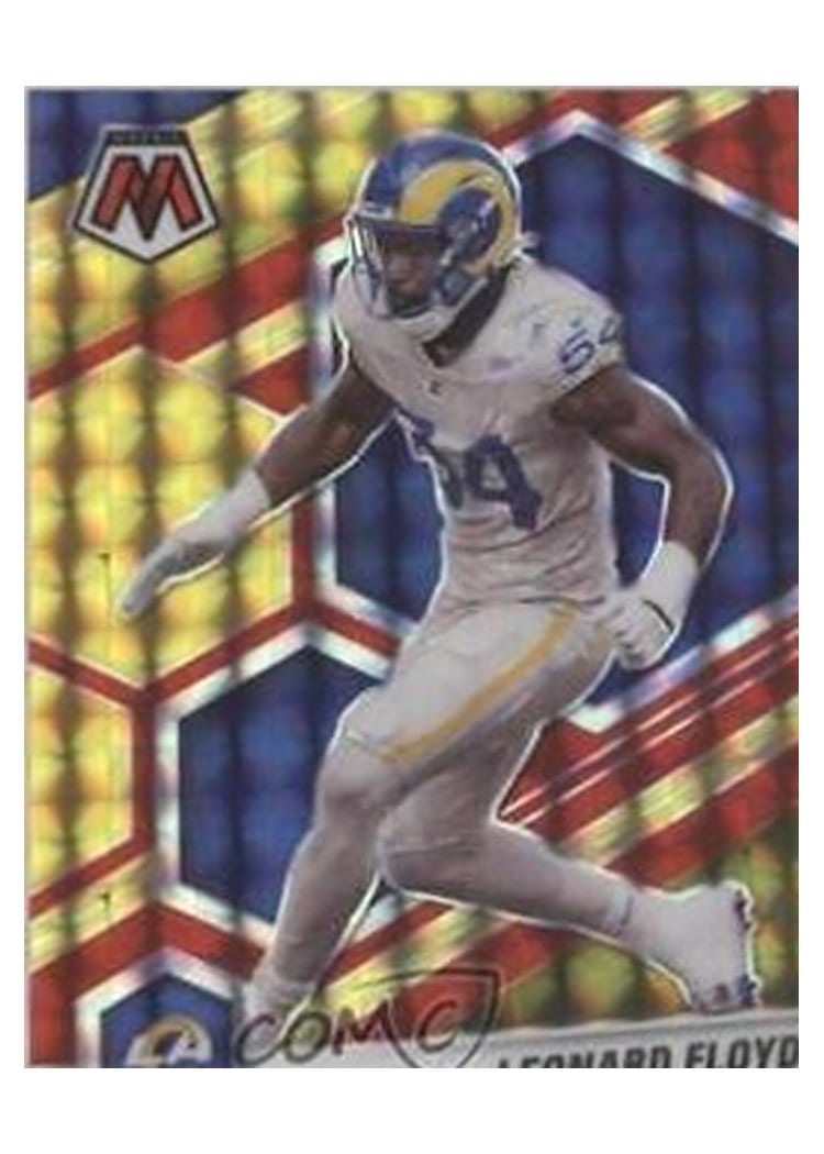 2021 Panini Mosaic Base Set Leonard Floyd Choice Fusion Red & Yellow #121 card