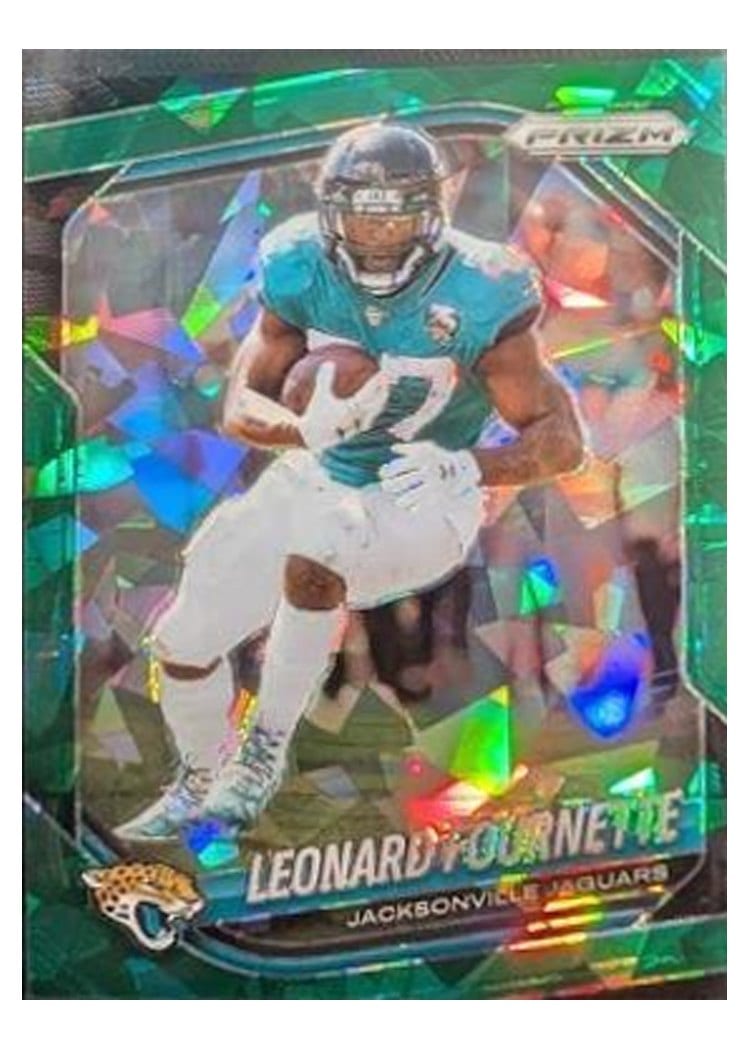 2025 Panini Prizm Base Set Leonard Fournette Green Ice #37 card