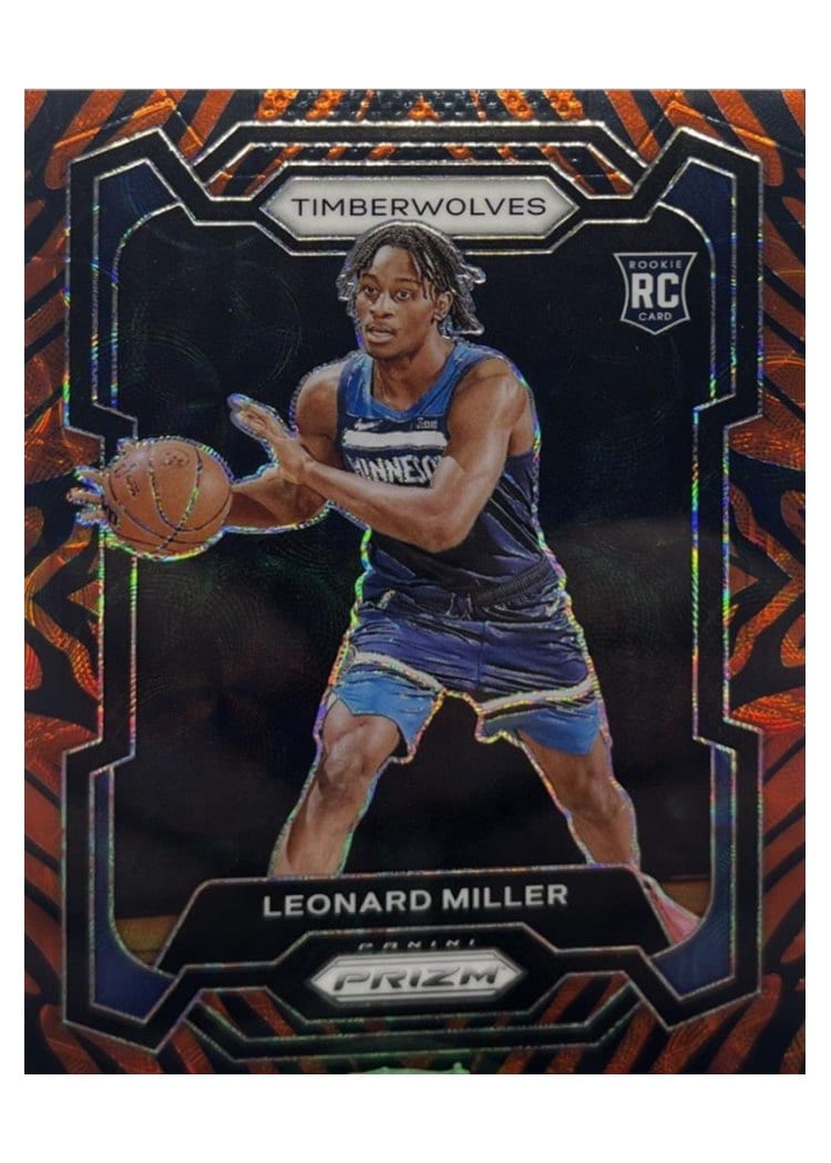 2023-24 Panini Prizm Base Set Leonard Miller Choice Tiger Stripe #155 card