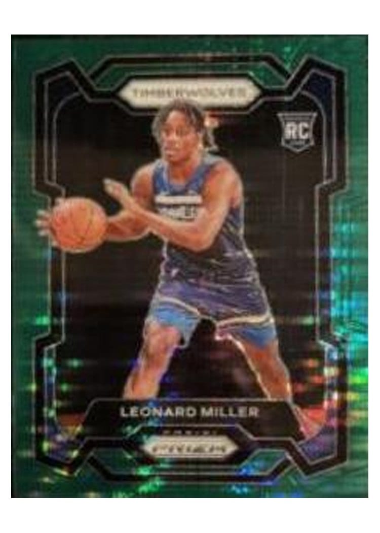 2023-24 Panini Prizm Base Set Leonard Miller Green Pulsar #155 card