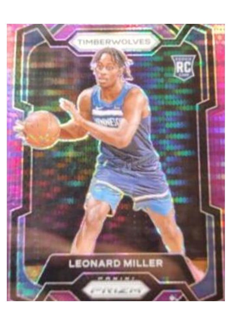 2023-24 Panini Prizm Base Set Leonard Miller Purple Pulsar #155 card