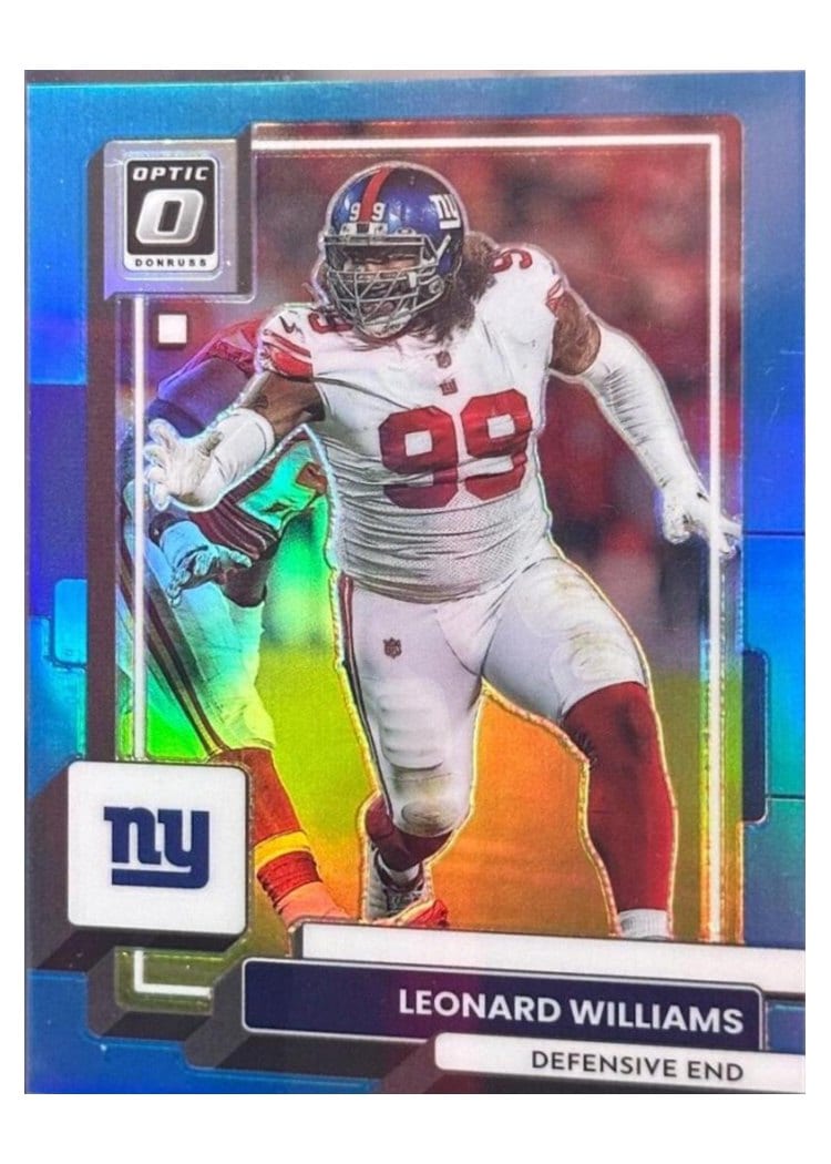 2022 Donruss Optic Base Set Leonard Williams Aqua #148 card