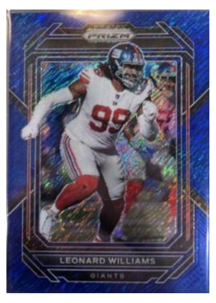 2022 Panini Prizm Base Set Leonard Williams Blue Shimmer #222 card