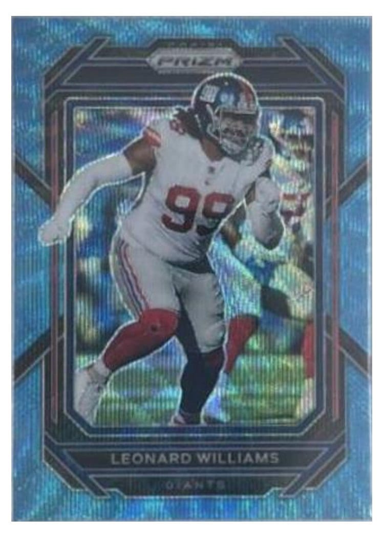 2022 Panini Prizm Base Set Leonard Williams Blue Wave #222 card