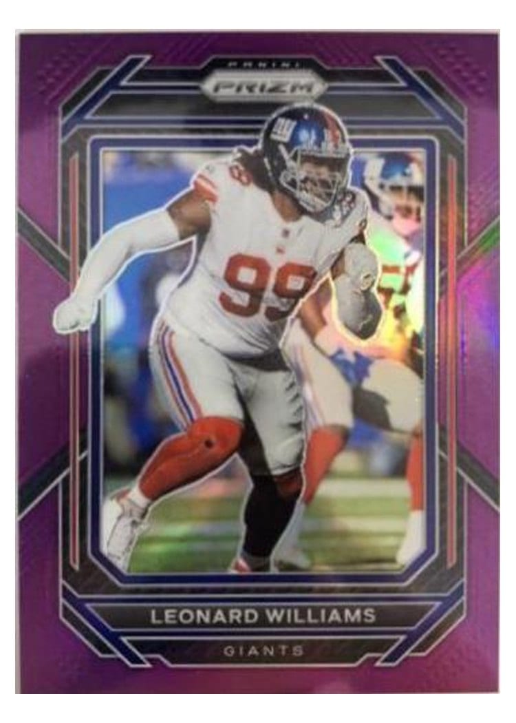 2022 Panini Prizm Base Set Leonard Williams Purple #222 card