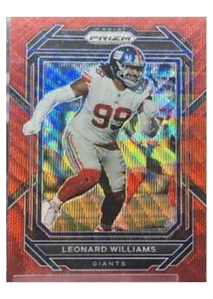 2022 Panini Prizm Base Set Leonard Williams Red Wave #222 card