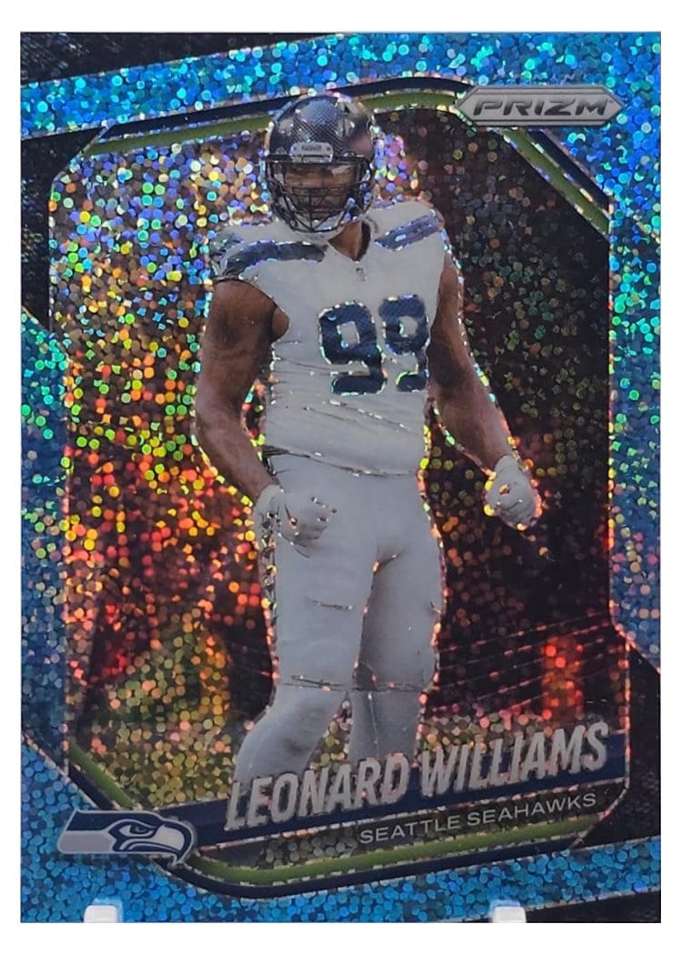 2025 Panini Prizm Base Set Leonard Williams Blue Sparkle #183 card