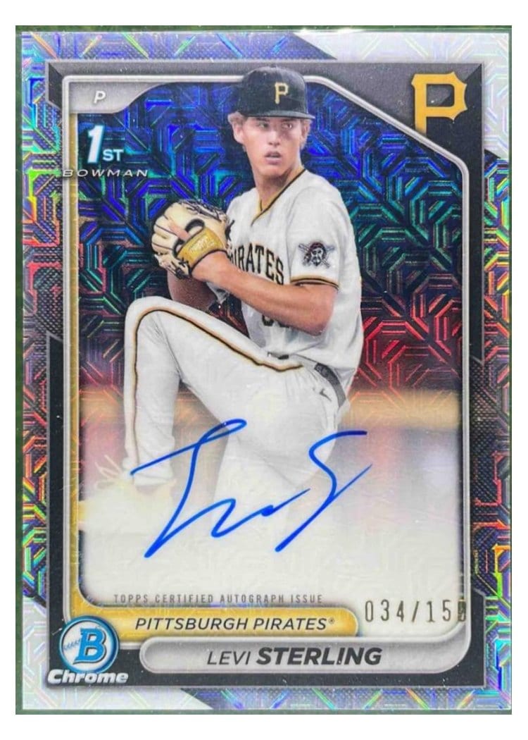 2024 Bowman Draft Chrome Prospect Autographs Levi Sterling #CPA-LS card