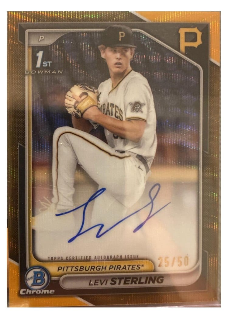 2024 Bowman Draft Chrome Prospect Autographs Levi Sterling #CPA-LS card