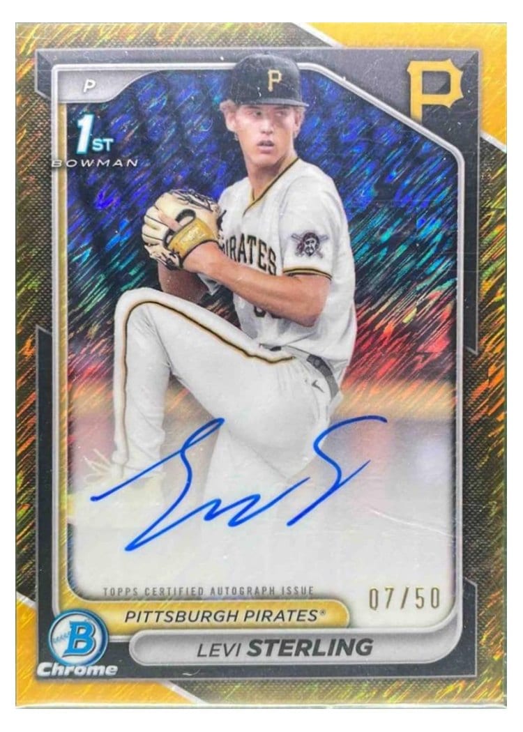 2024 Bowman Draft Chrome Prospect Autographs Levi Sterling #CPA-LS card